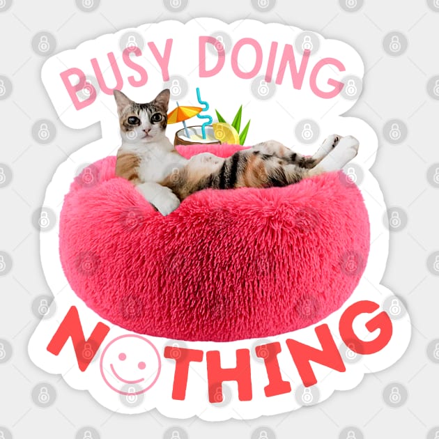 Busy Doing Nothing (Furry Pouf) Sticker by leBoosh-Designs